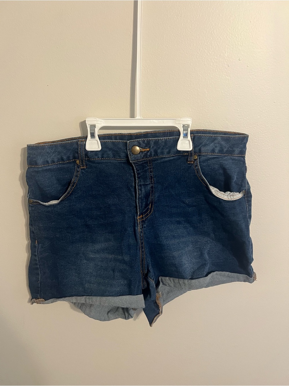 Serra Women’s Blue Denim Shorts Size 16 Summer Casual Cuffed Pockets